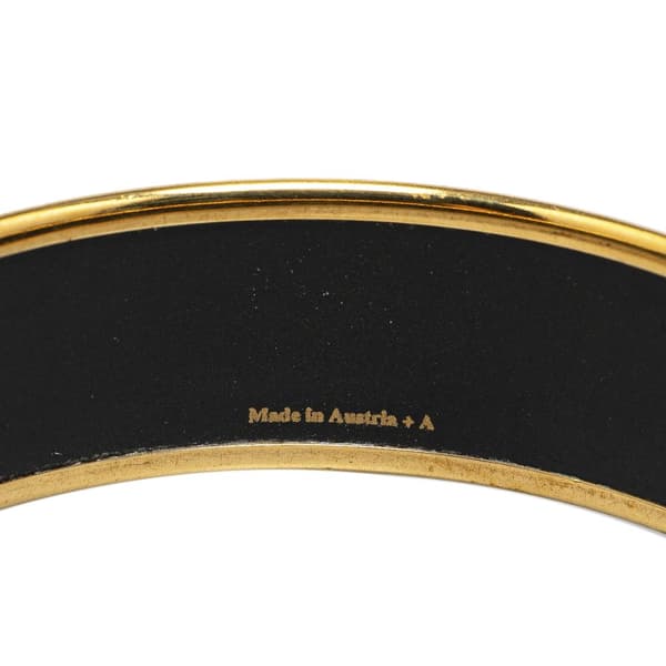 Pre-owned Hermès Wide Enamel Brazil Feather Bangle 62 Orange