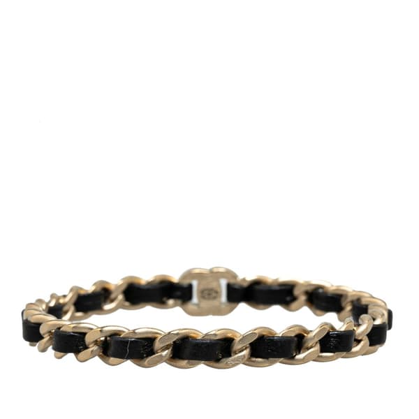 Pre-owned Chanel Gold Plated CC Turnlock Bangle Bracelet Gold