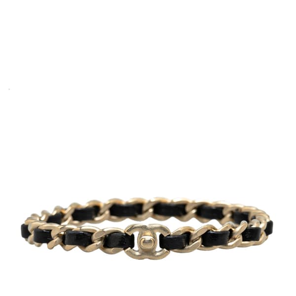 Pre-owned Chanel Gold Plated CC Turnlock Bangle Bracelet Gold