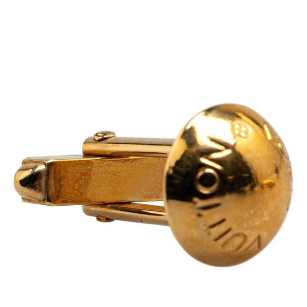 Pre-owned Louis Vuitton Gold Plated Clou Rivet Cufflinks Gold