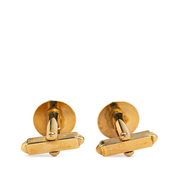 Pre-owned Louis Vuitton Gold Plated Clou Rivet Cufflinks Gold