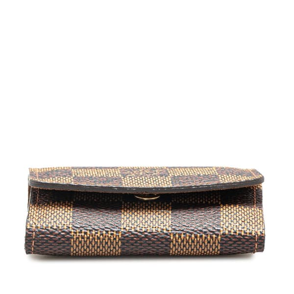 Pre-owned Louis Vuitton Silver Bouton de Manchette Cufflinks And Damier Ebene Cufflinks Case Silver