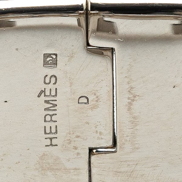 Pre-owned Hermès Wide Enamel Clic Clac H Bracelet PM Silver