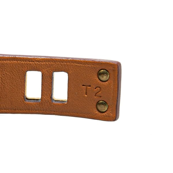 Pre-owned Hermès Mini Leather Dog Anneaux Wrap Bracelet Brown