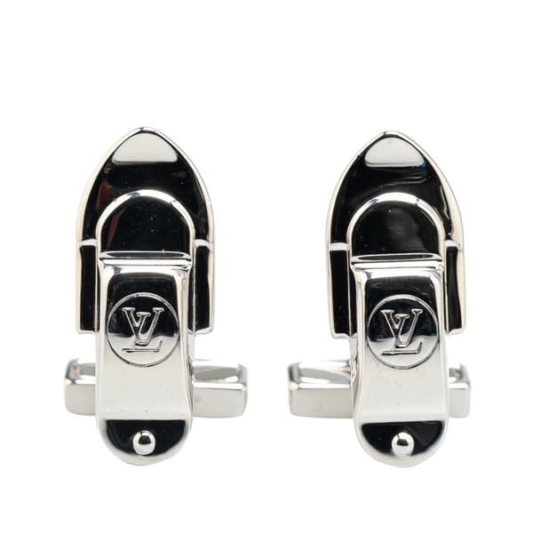 Pre-owned Louis Vuitton Sterling Silver Trunk Latch Cufflinks Silver