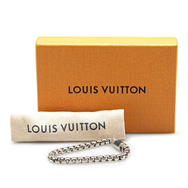 Pre-owned Louis Vuitton Monogram Eclipse Chain Bracelet Silver
