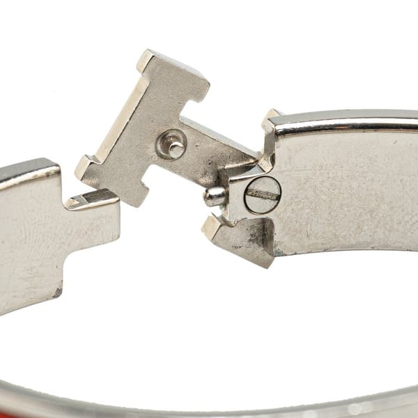 Pre-owned Hermès Narrow Enamel Clic Clac H Bracelet PM Orange
