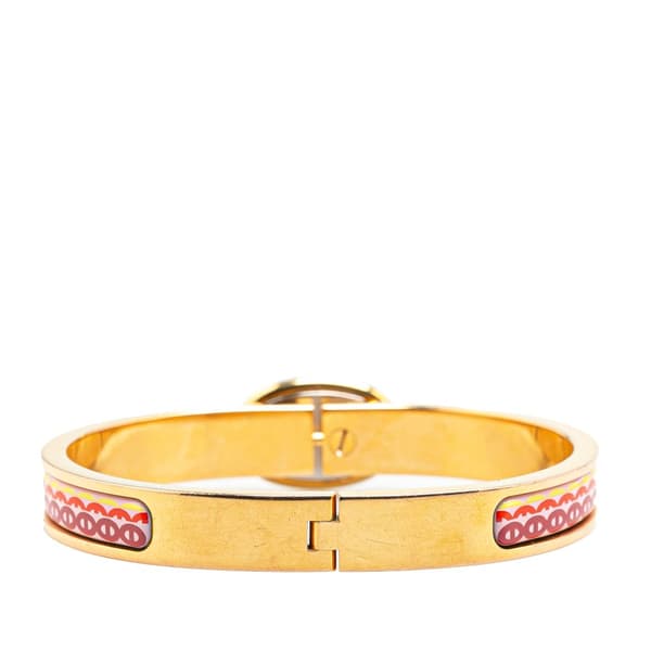 Pre-owned Hermès Printed Enamel Mini Clic Chaine d'Ancre Bracelet PM Pink