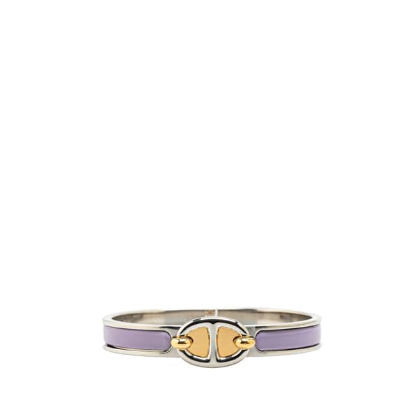 Pre-owned Hermès Enamel Mini Clic Chaine d'Ancre Bracelet PM Purple
