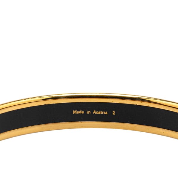 Pre-owned Hermès Narrow Cloisonne Enamel Bangle 62 Black