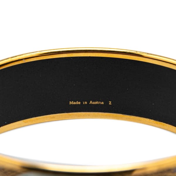 Pre-owned Hermès Wide Grand Apparat Enamel Bangle 62 Blue