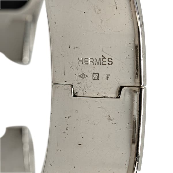 Pre-owned Hermès Wide Enamel Clic Clac H Bracelet GM Black