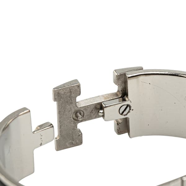Pre-owned Hermès Wide Enamel Clic Clac H Bracelet GM Black