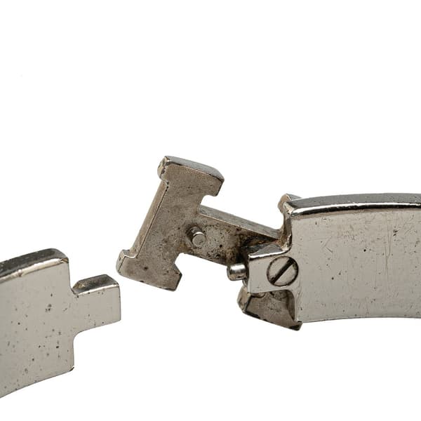 Pre-owned Hermès Narrow Enamel Clic H Bracelet PM White