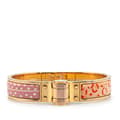 Pikkukuva 3 / 4: Pre-owned Hermès Narrow Enamel Baobab Cat Charniere Bracelet GM Pink