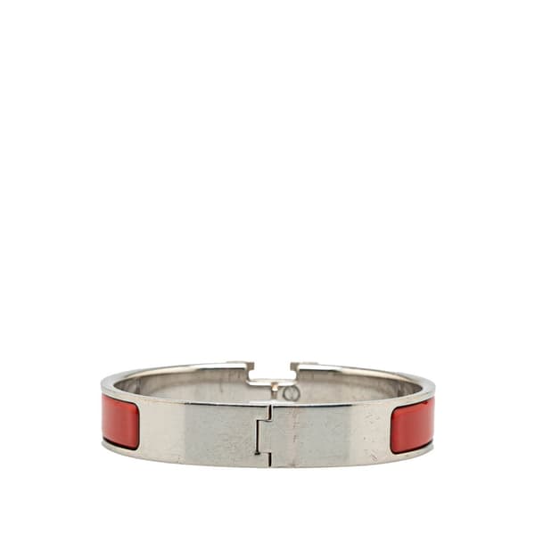Pre-owned Hermès Enamel Clic H Bracelet GM Red