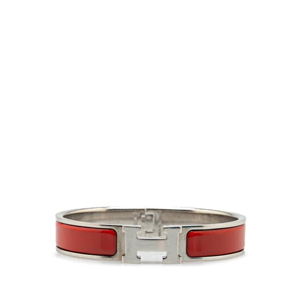Pre-owned Hermès Enamel Clic H Bracelet GM Red