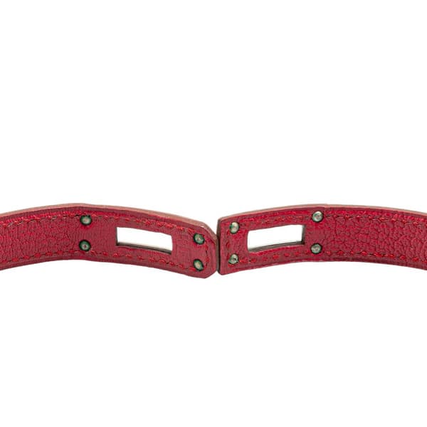 Pre-owned Hermès Leather Kelly Double Tour Bracelet Red