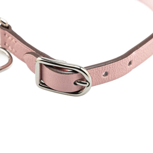 Pre-owned Hermès Leather Etelier Double Tour Bracelet Pink