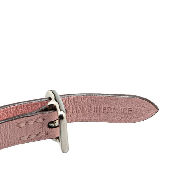 Pre-owned Hermès Leather Etelier Double Tour Bracelet Pink