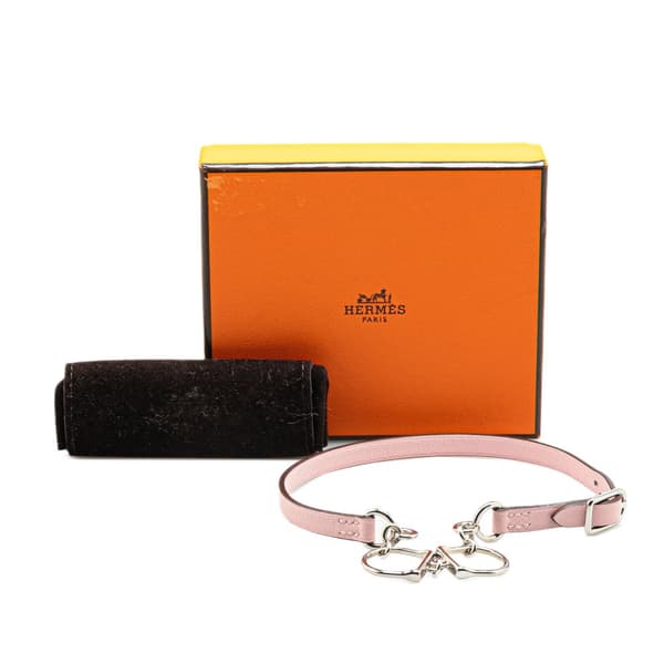 Pre-owned Hermès Leather Etelier Double Tour Bracelet Pink