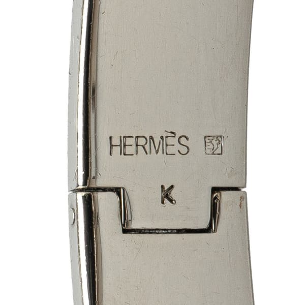 Pre-owned Hermès Narrow Enamel Clic H Bracelet PM Orange