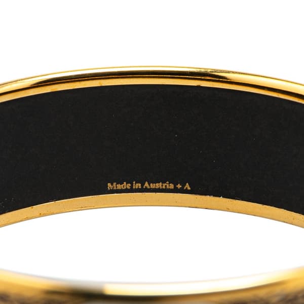 Pre-owned Hermès Wide Grand Apparat Enamel Bangle 65 Black