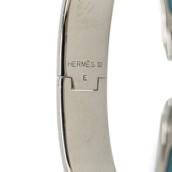 Pre-owned Hermès Narrow Enamel Clic Clac H Bracelet PM Blue