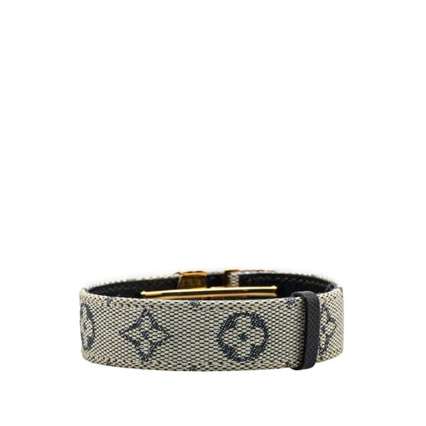 Pre-owned Louis Vuitton Monogram Mini Lin Wish Bracelet Gray