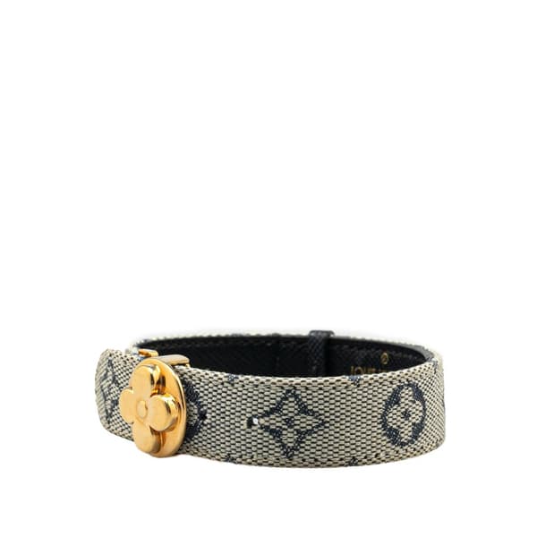 Pre-owned Louis Vuitton Monogram Mini Lin Wish Bracelet Gray