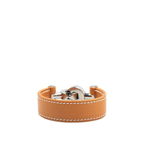 Pre-owned Hermès Barenia Lancelot Bracelet M Brown