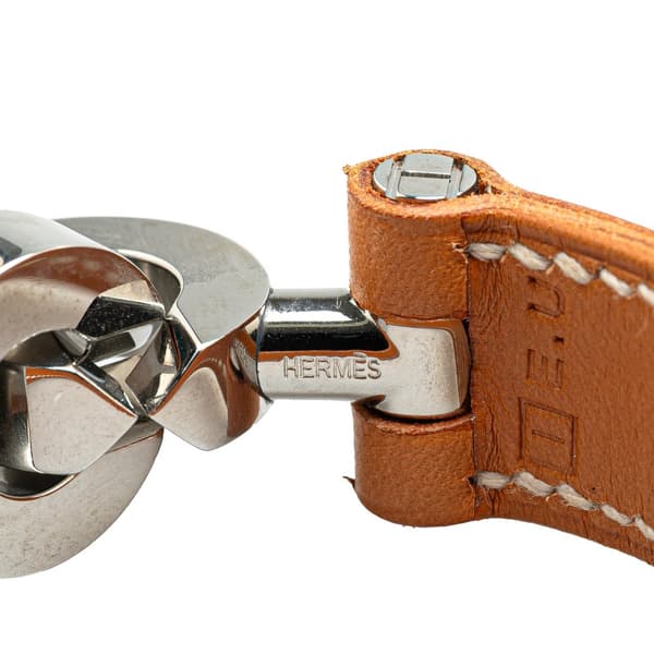Pre-owned Hermès Barenia Lancelot Bracelet M Brown