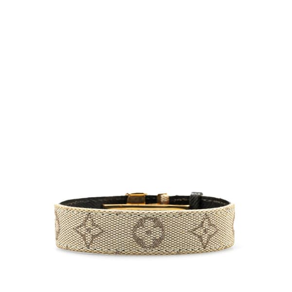 Pre-owned Louis Vuitton Monogram Mini Lin Wish Bracelet Brown