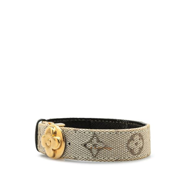 Pre-owned Louis Vuitton Monogram Mini Lin Wish Bracelet Brown