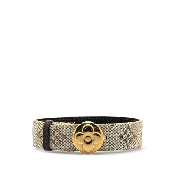 Pre-owned Louis Vuitton Monogram Mini Lin Wish Bracelet Brown