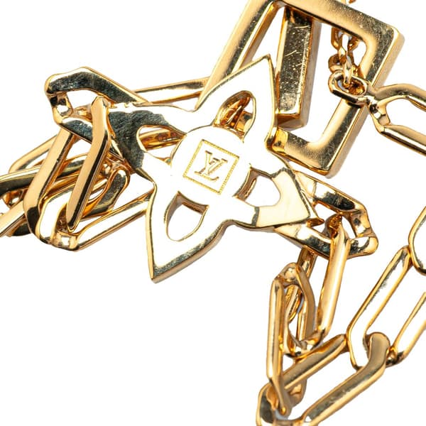 Pre-owned Louis Vuitton Gold Plated Crystal Flower Power Bracelet Gold