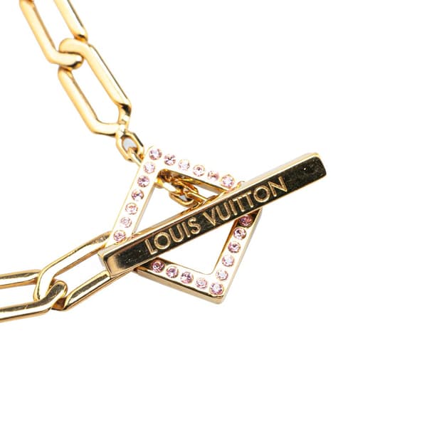 Pre-owned Louis Vuitton Gold Plated Crystal Flower Power Bracelet Gold