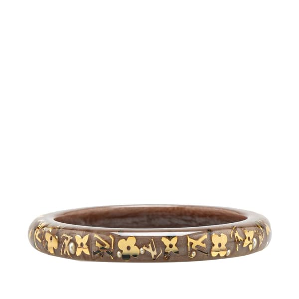 Pre-owned Louis Vuitton Monogram Resin Inclusion Bangle Brown