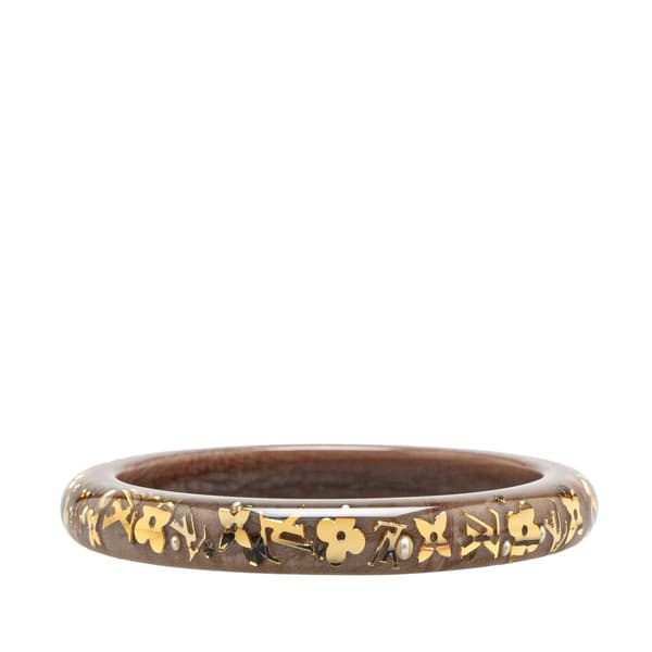Pre-owned Louis Vuitton Monogram Resin Inclusion Bangle Brown