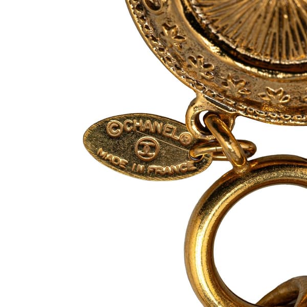 Pre-owned Chanel Gold Plated CC Medallion Link Bracelet Gold