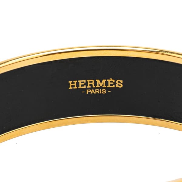 Pre-owned Hermès Wide Balcons du Guadalquivir Enamel Bangle 62 White