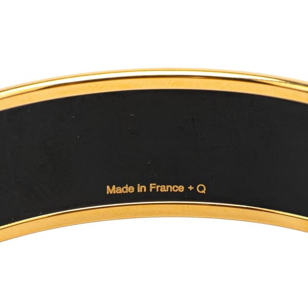 Pre-owned Hermès Wide Balcons du Guadalquivir Enamel Bangle 62 White