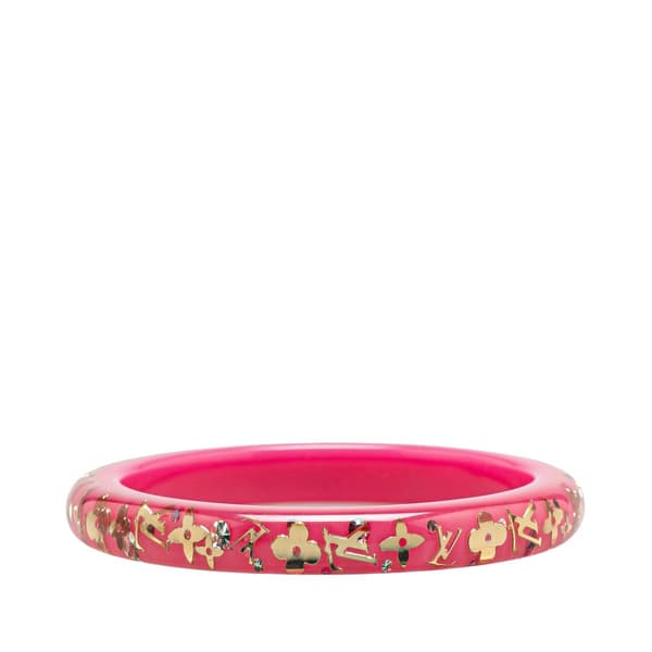 Pre-owned Louis Vuitton Monogram Resin Inclusion Bangle Pink