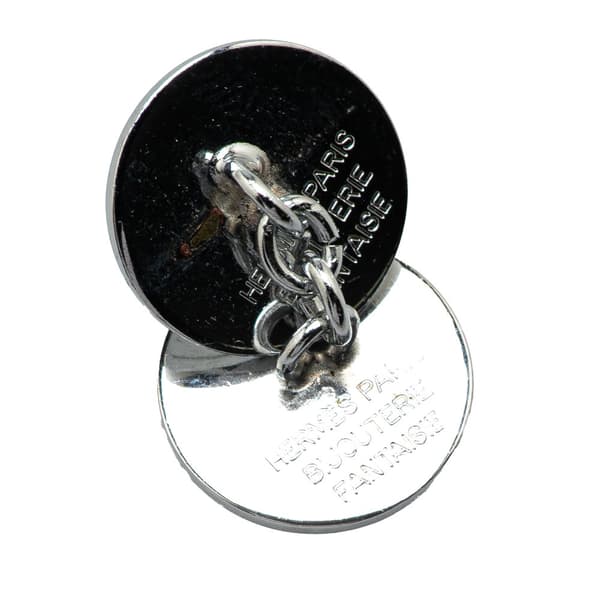 Pre-owned Hermès Palladium Plated Selle Bijouterie Fantaisie Cufflinks Silver