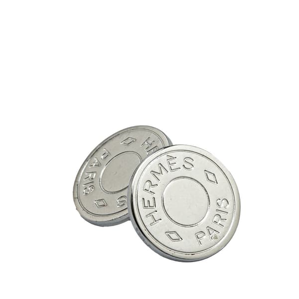 Pre-owned Hermès Palladium Plated Selle Bijouterie Fantaisie Cufflinks Silver