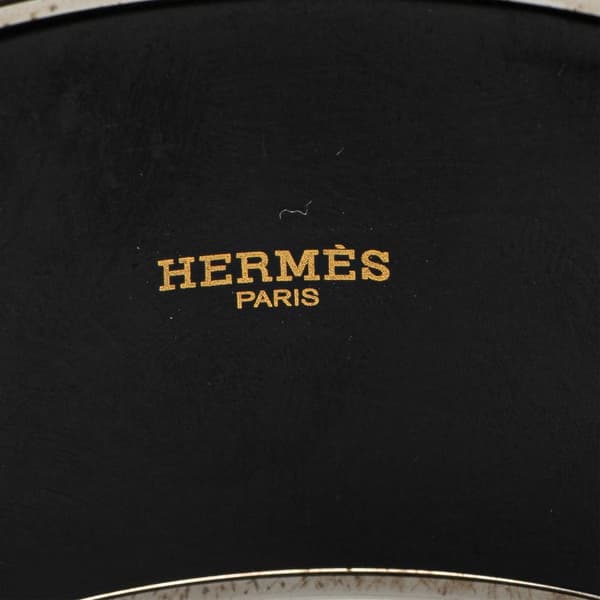 Pre-owned Hermès Extra Wide Chain D Ancre Enamel Bangle 65 Orange