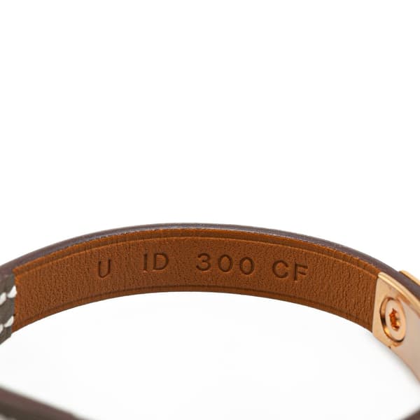 Pre-owned Hermès Swift Mini Rivale Bracelet Gray