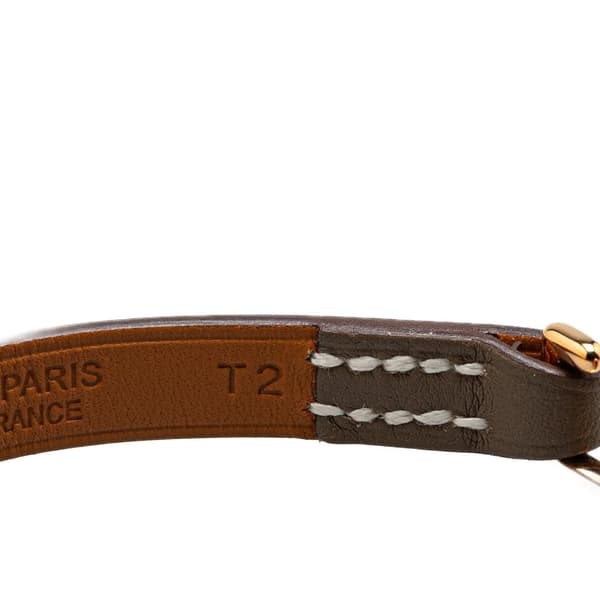 Pre-owned Hermès Swift Mini Rivale Bracelet Gray