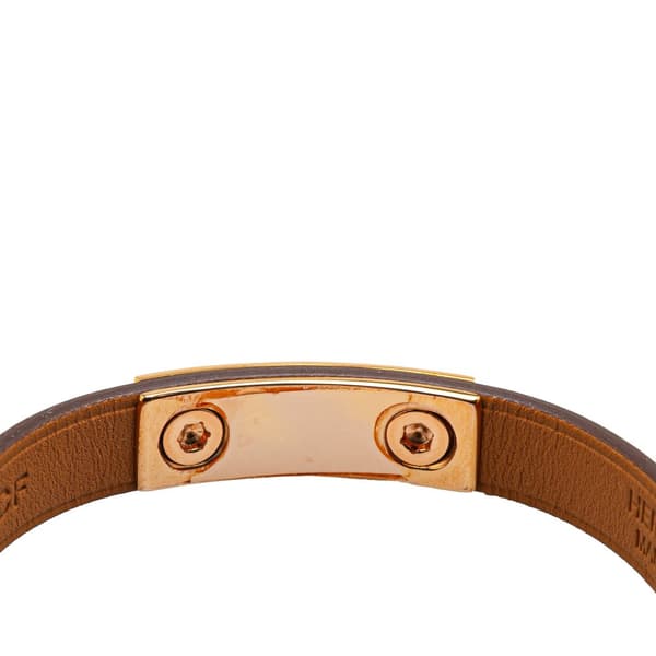 Pre-owned Hermès Swift Mini Rivale Bracelet Gray