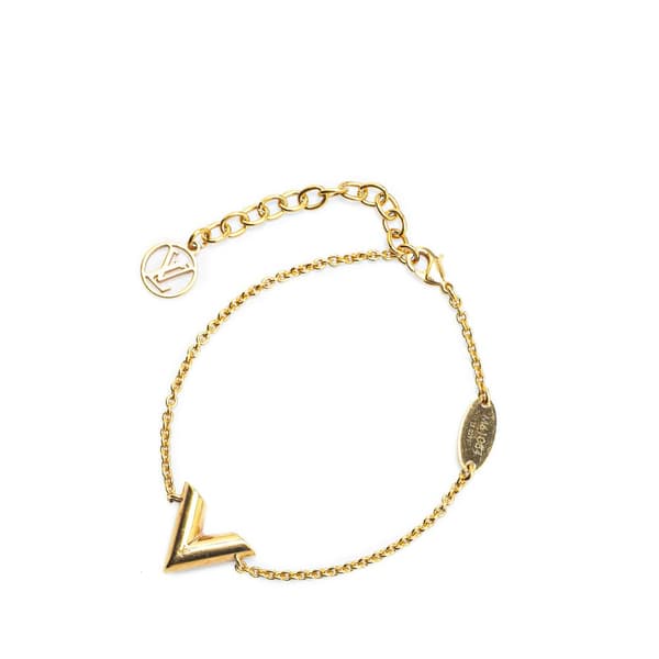Pre-owned Louis Vuitton Gold Plated Essential V Bracelet Gold